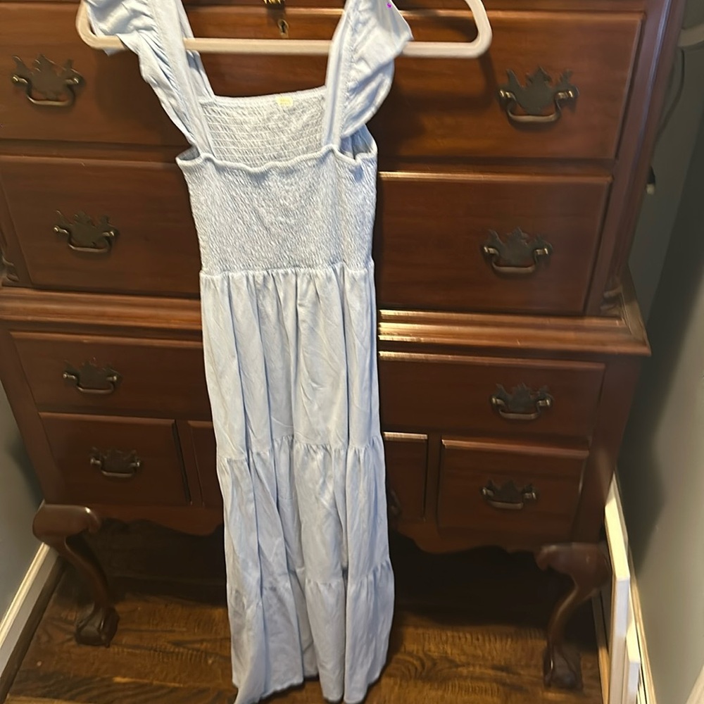 light blue dress